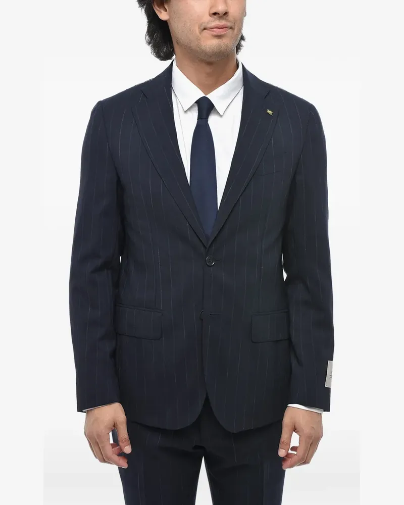 Corneliani pinstripe single-breasted suit - Blau Blau