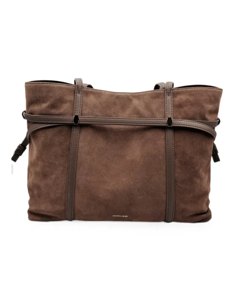 Veronica Beard belted suede shoulder bag - Braun Braun