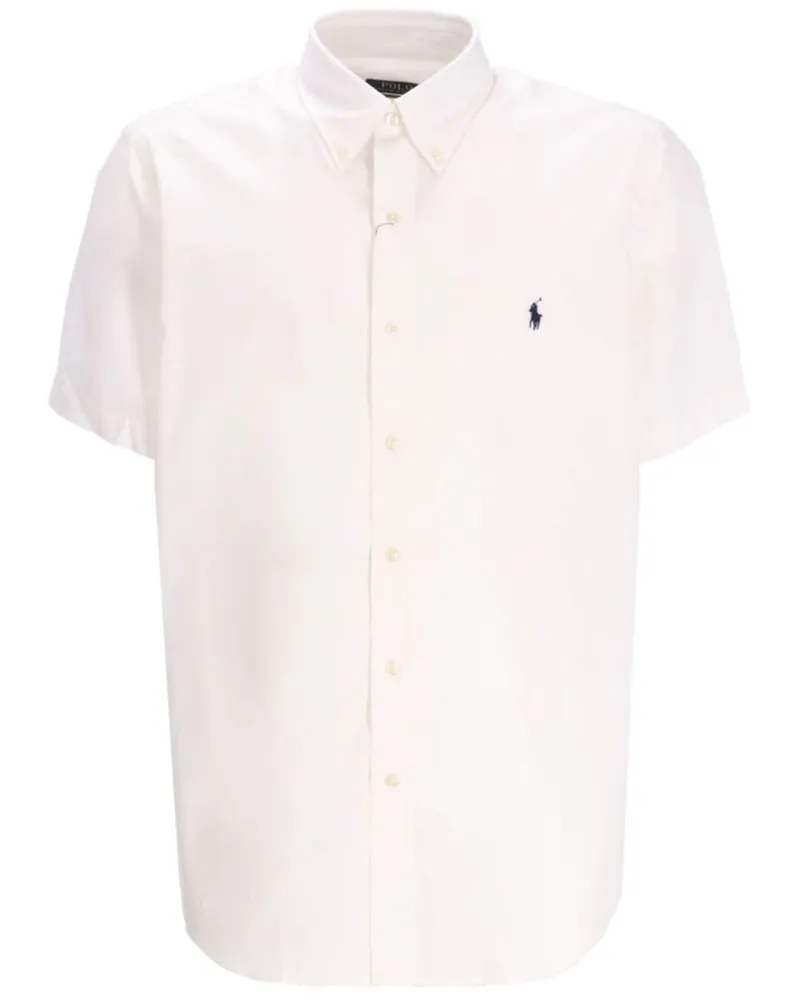 Ralph Lauren Kurzärmeliges Hemd mit Logo-Stickerei - Weiß Weiß
