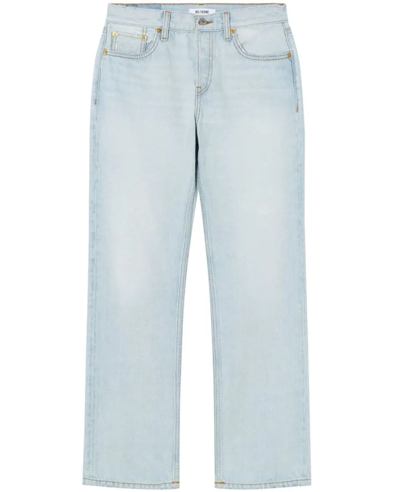 RE/DONE Gerade Easy Cropped-Jeans Blau