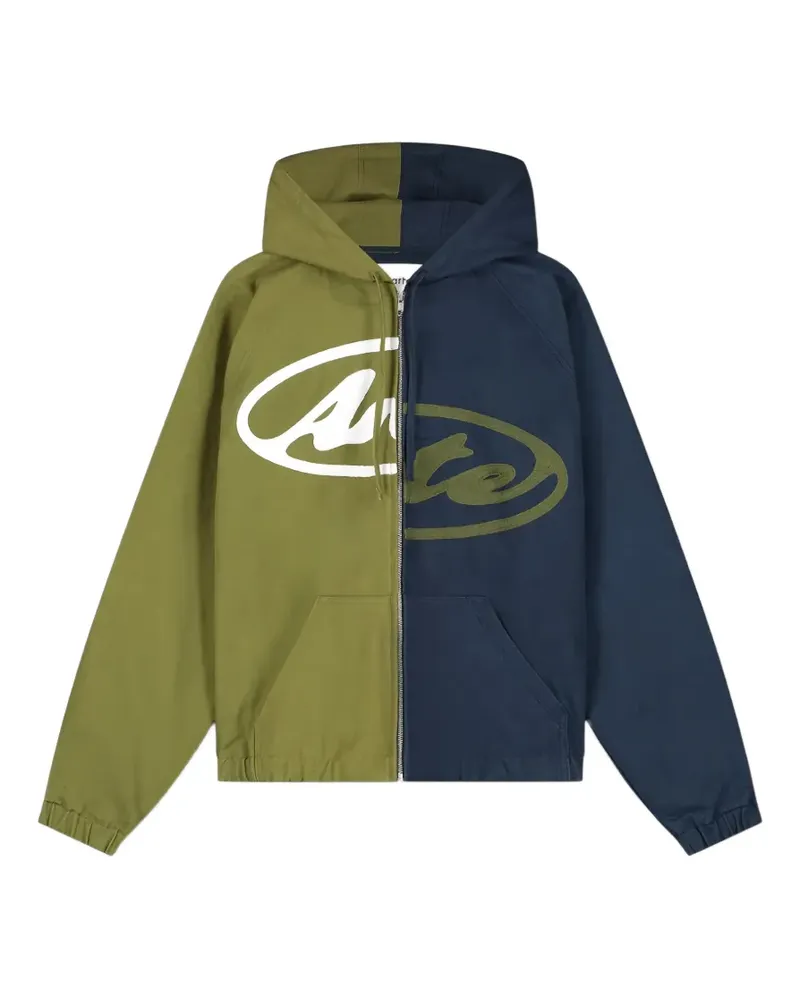 Arte Antwerp logo-print panelled hoodie - Blau Blau