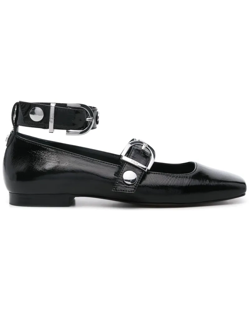 Maje Ballerinas aus Lackleder - Schwarz Schwarz