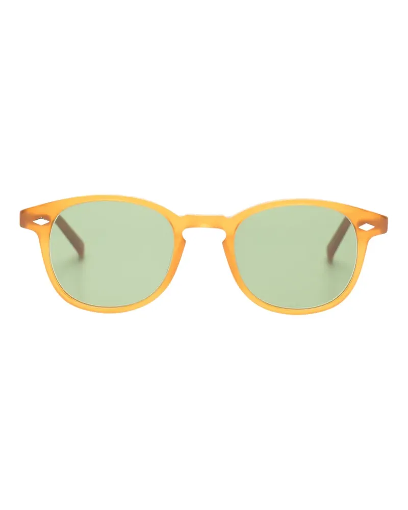 Lesca Sonnenbrille mit rundem Gestell - Orange Orange