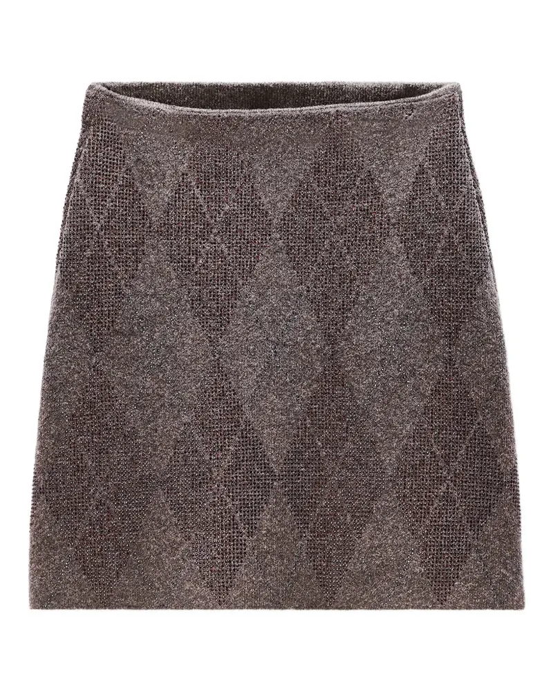 Alexander Wang Crystal Hotfix Tennisrock mit Argyle-Muster - Braun Braun