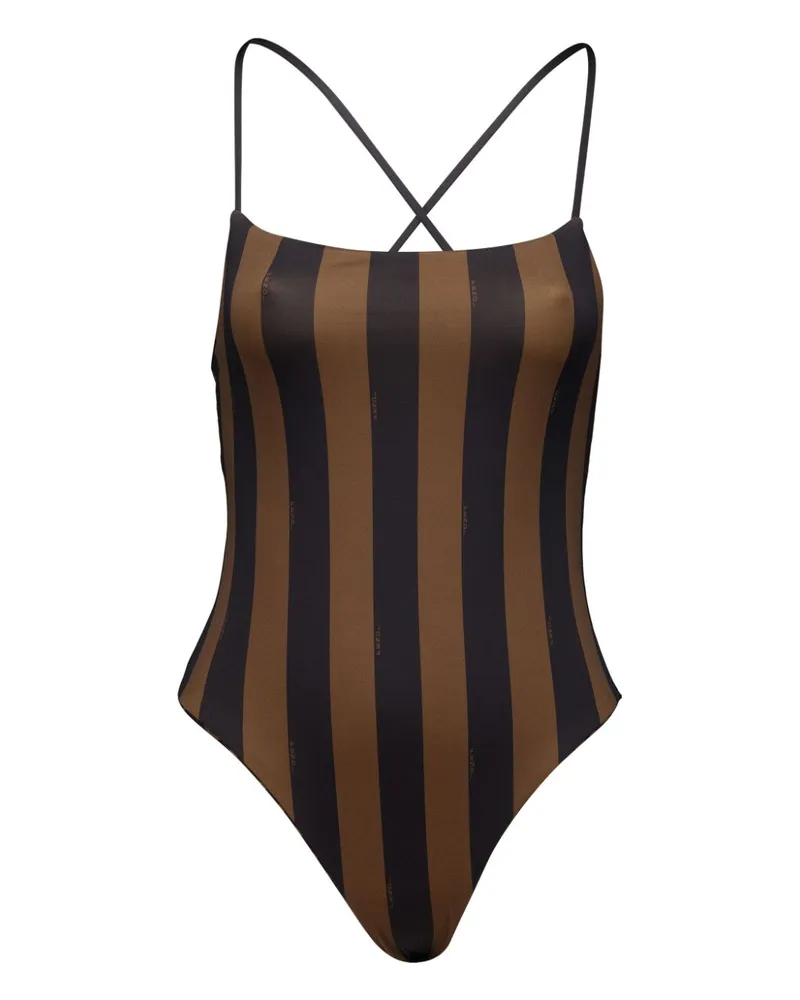 Fendi Wendbarer Badeanzug mit Logo-Print - Braun Braun