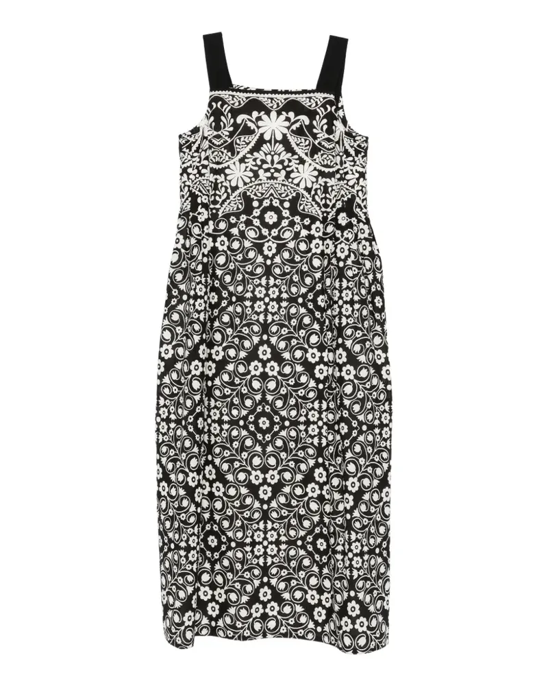 Max Mara floral-print sleeveless midi dress - Schwarz Schwarz