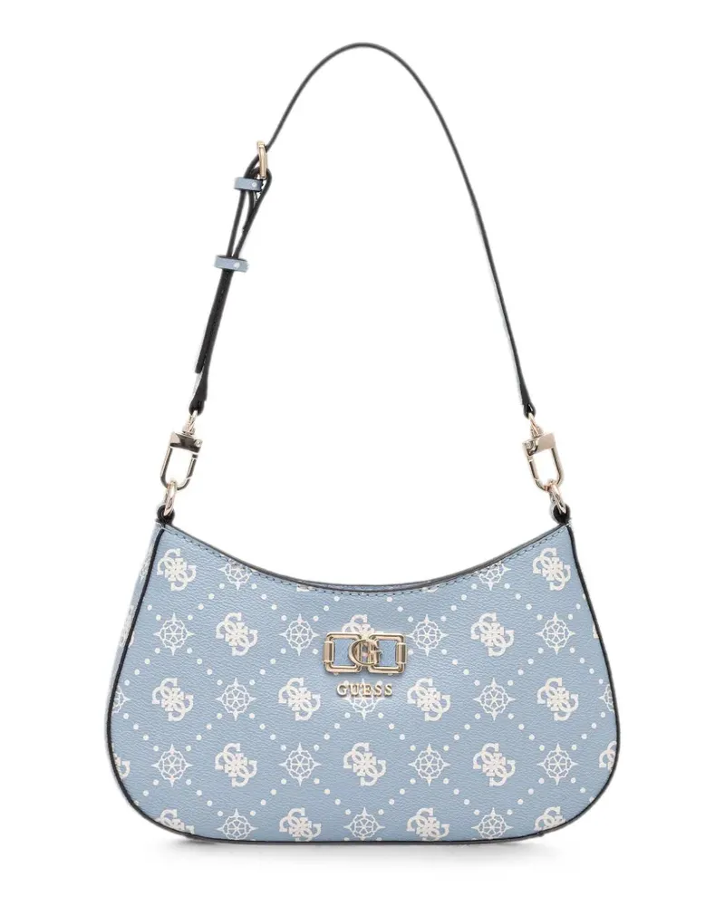 Guess Schultertasche mit Monogramm-Print - Blau Blau
