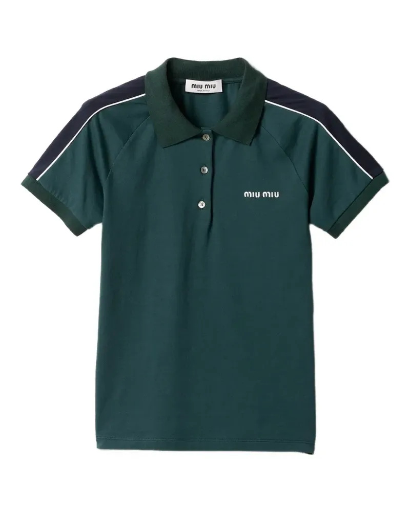 Miu Miu Gestreiftes T-Shirt - Grün Grün