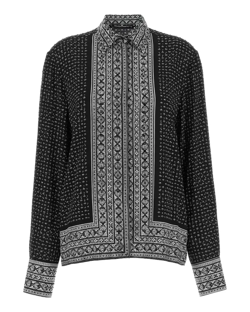 Ermanno Scervino crystal-embellished bandana-print shirt - Schwarz Schwarz