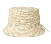 Lila Strohhut mit Schleife - Nude