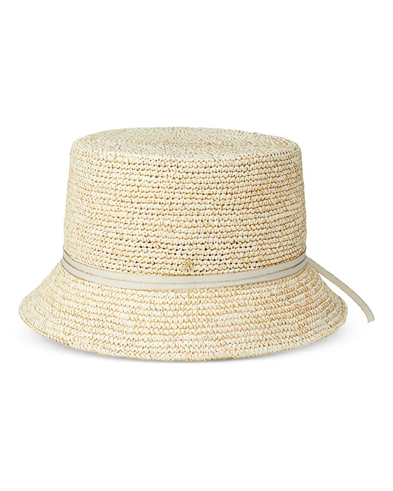 Maison Michel Lila Strohhut mit Schleife - Nude Nude