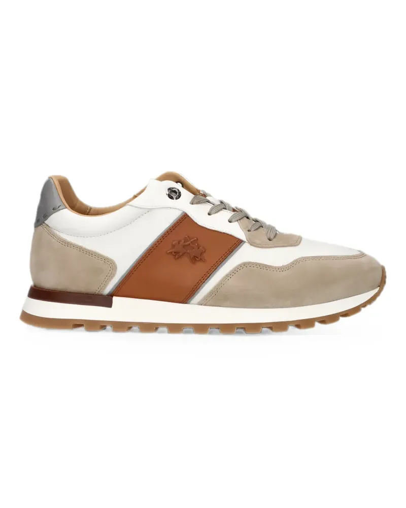 La Martina Heritage suede-panelled sneakers - Weiß Weiß