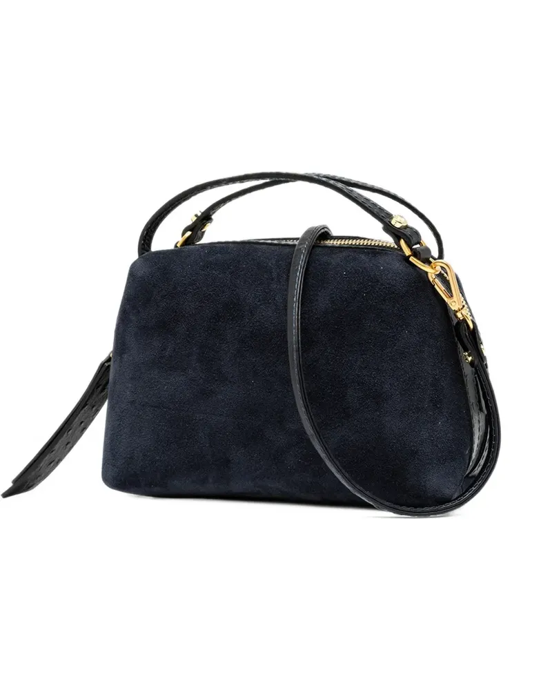 Gianni Chiarini small Alifa suede ostrich-effect tote bag - Blau Blau
