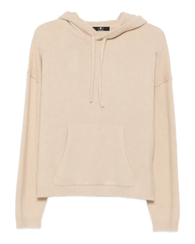 7 for all mankind drawstring-hood pouch-pocket hoodie - Nude Nude