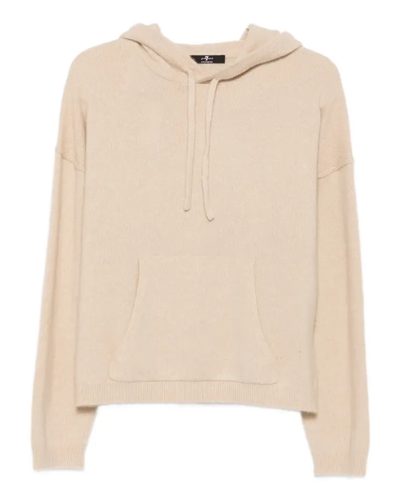 7 for all mankind drawstring-hood pouch-pocket hoodie - Nude Nude
