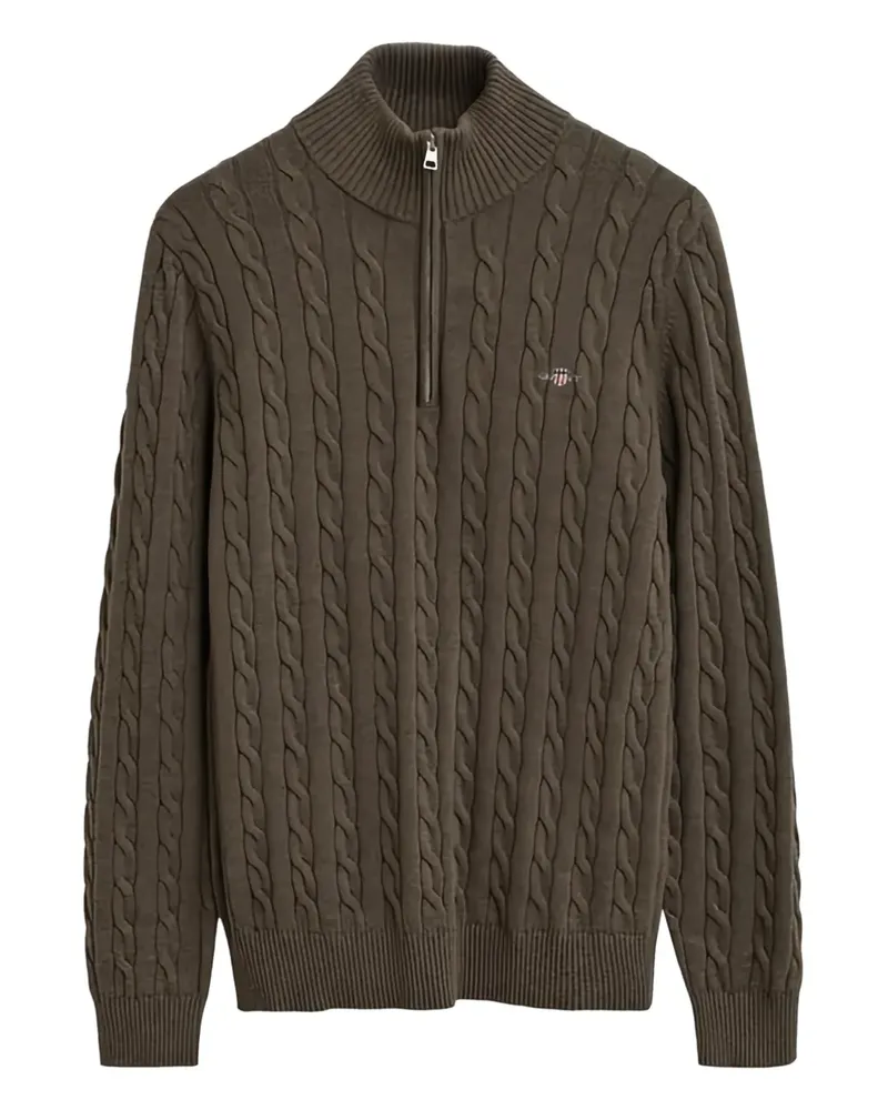 Gant Pullover mit Zopfmuster - Braun Braun