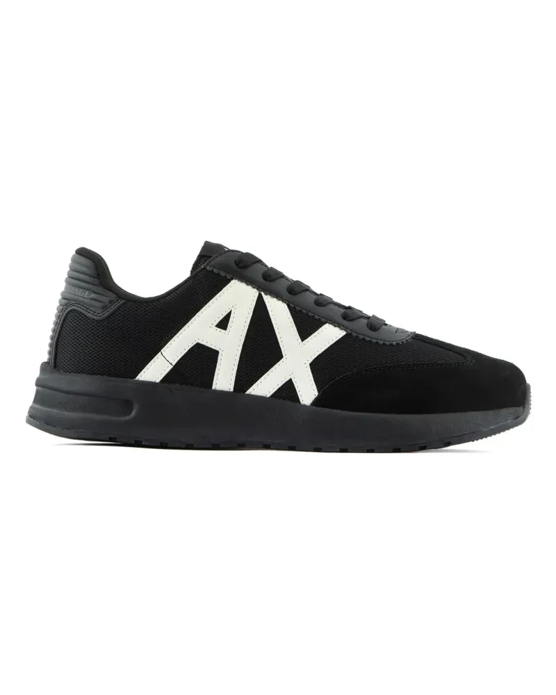 Armani Exchange Sneakers mit Logo-Patch - Schwarz Schwarz