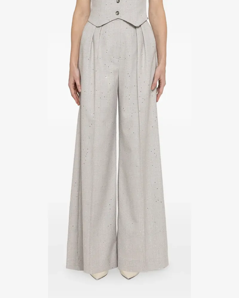 NISSA Verzierte Wide-Leg-Palazzohose - Grau Grau