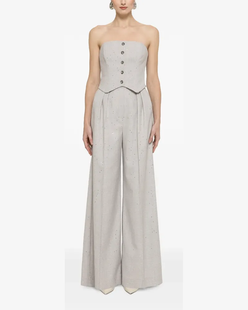 NISSA Verzierte Wide-Leg-Palazzohose - Grau Grau