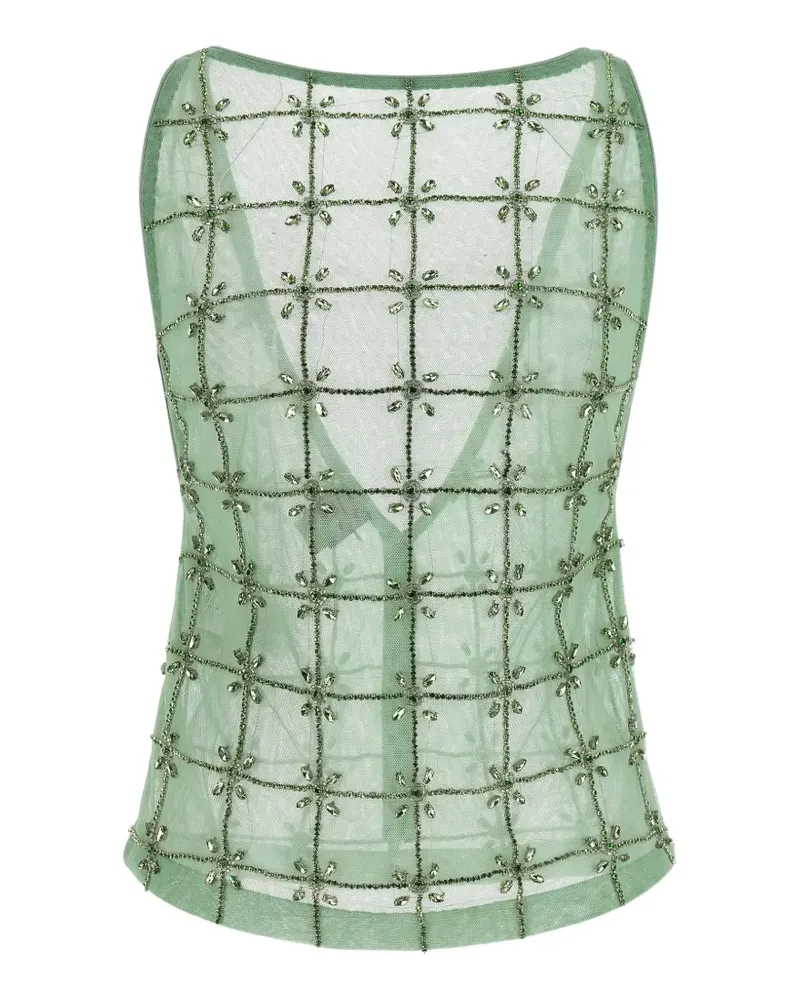 Pinko Quandong rhinestone embroidery top - Grün Grün