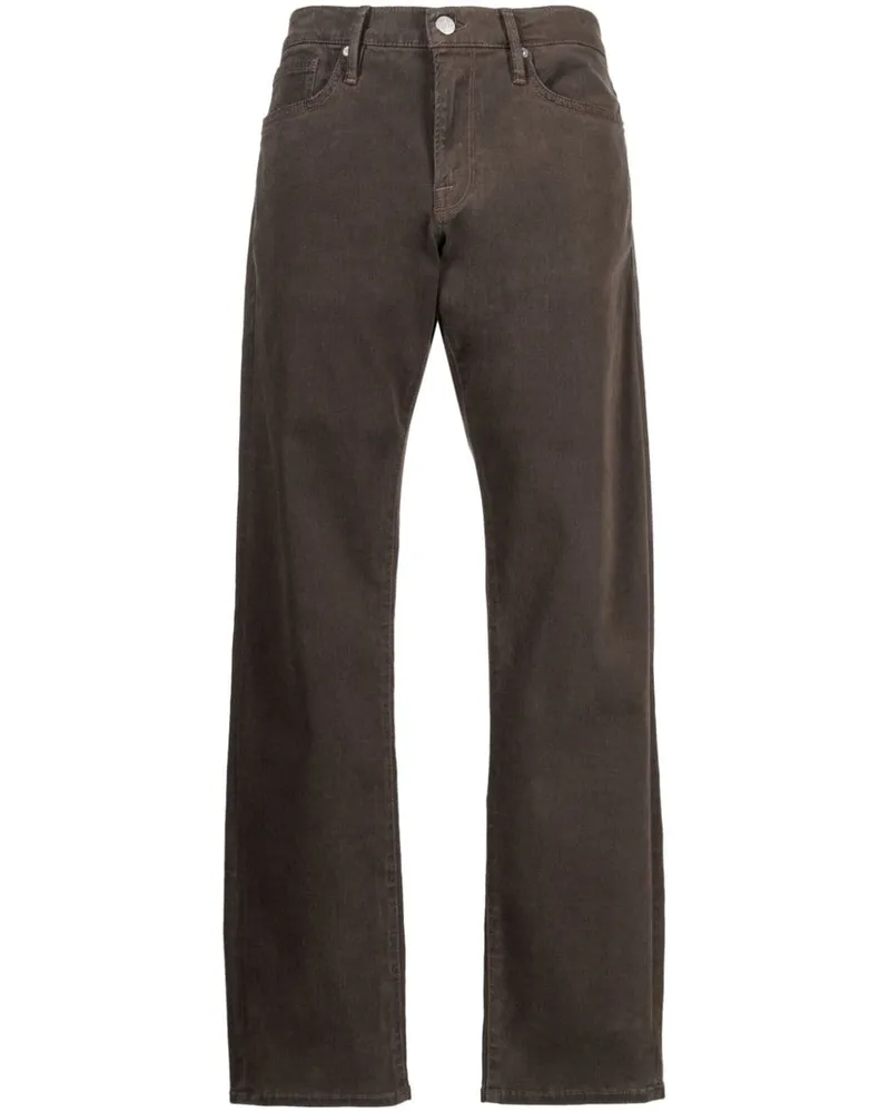 Frame Denim Halbhohe Straight-Leg-Jeans - Braun Braun