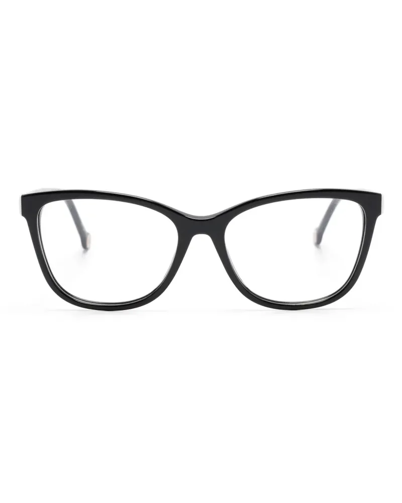 Carolina Herrera New York Brille mit rundem Gestell - Schwarz Schwarz