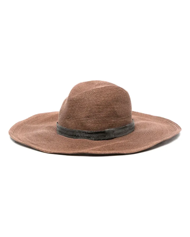 Brunello Cucinelli Strandhut mit Band - Braun Braun