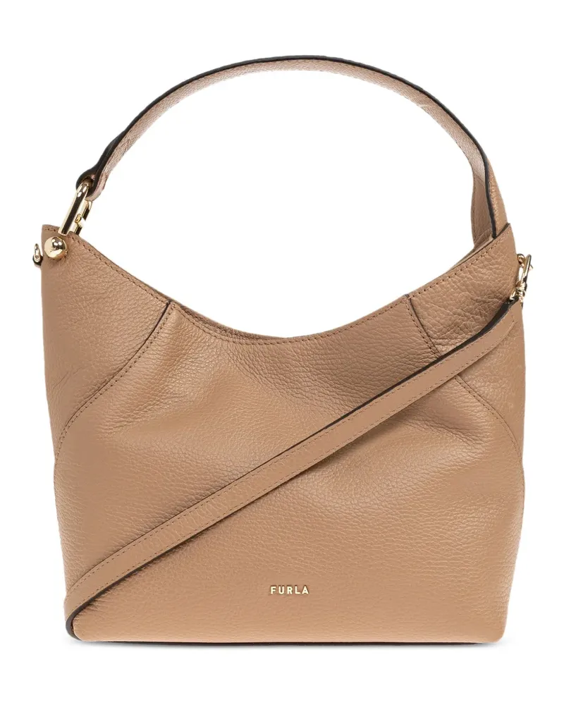 Furla small Lara leather tote bag - Nude Nude