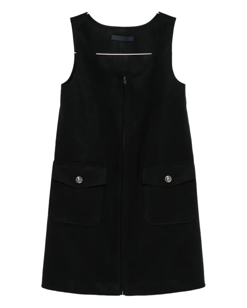 JUUN.J zip-up flap-pocket mini dress - Schwarz Schwarz