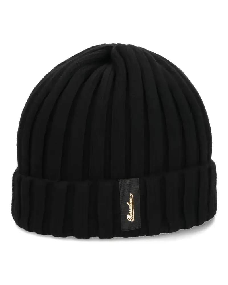 Borsalino Gerippte Beanie - Schwarz Schwarz