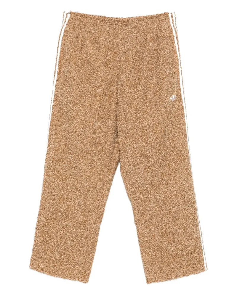 adidas bouclé stripe detail track pants - Nude Nude