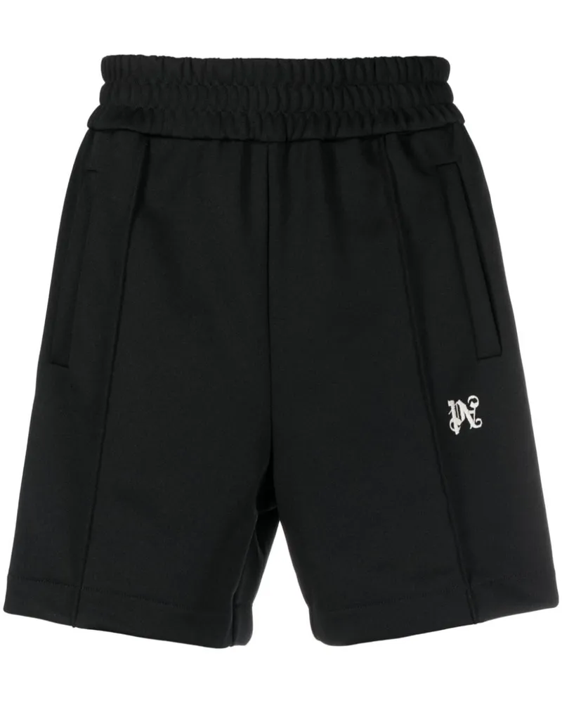 Palm Angels Gestreifte Joggingshorts mit Monogramm - Schwarz Schwarz
