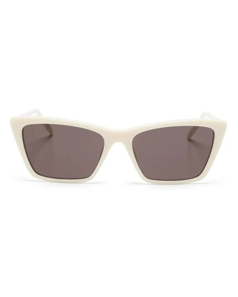 Saint Laurent Sonnenbrille mit eckigem Gestell - Nude Nude