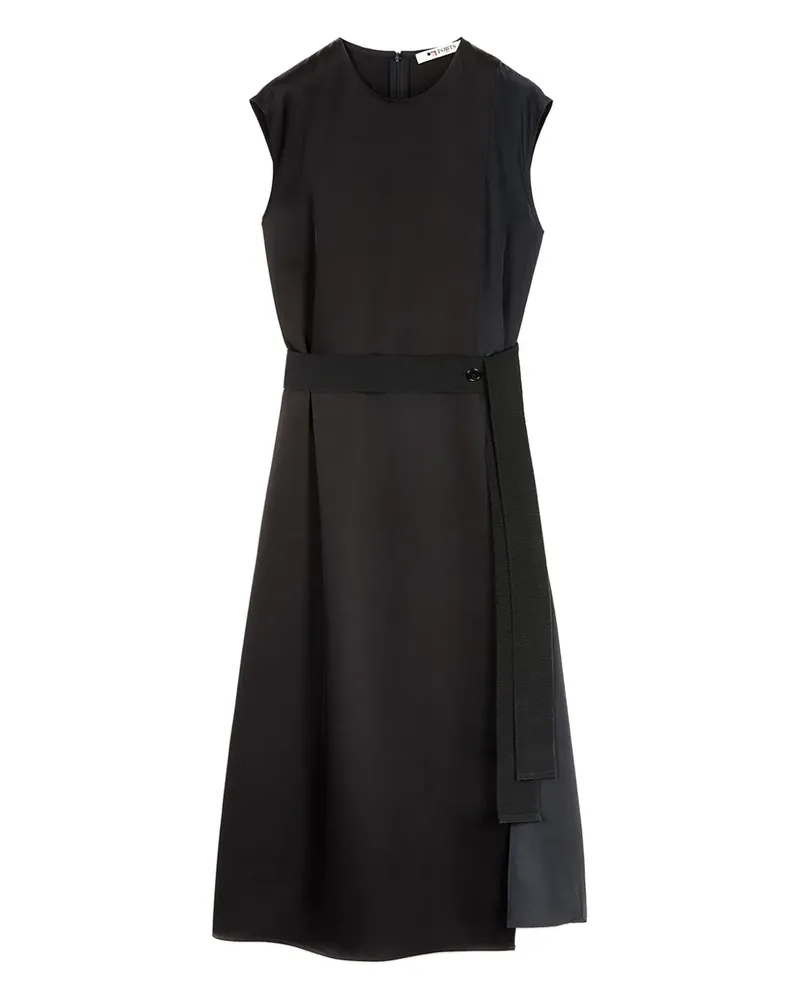 Ports 1961 Gürtel-Midikleid mit angeschnittenen Ärmeln - Schwarz Schwarz