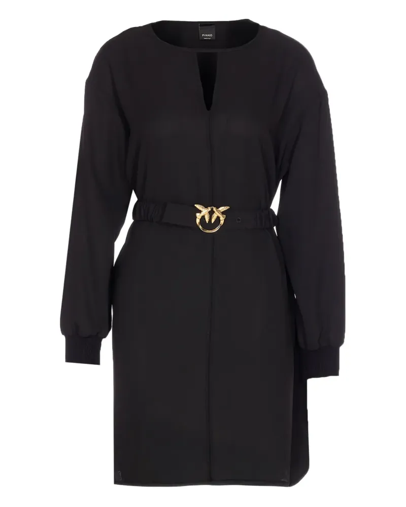 Pinko V-neck Bird-embellished dress - Schwarz Schwarz