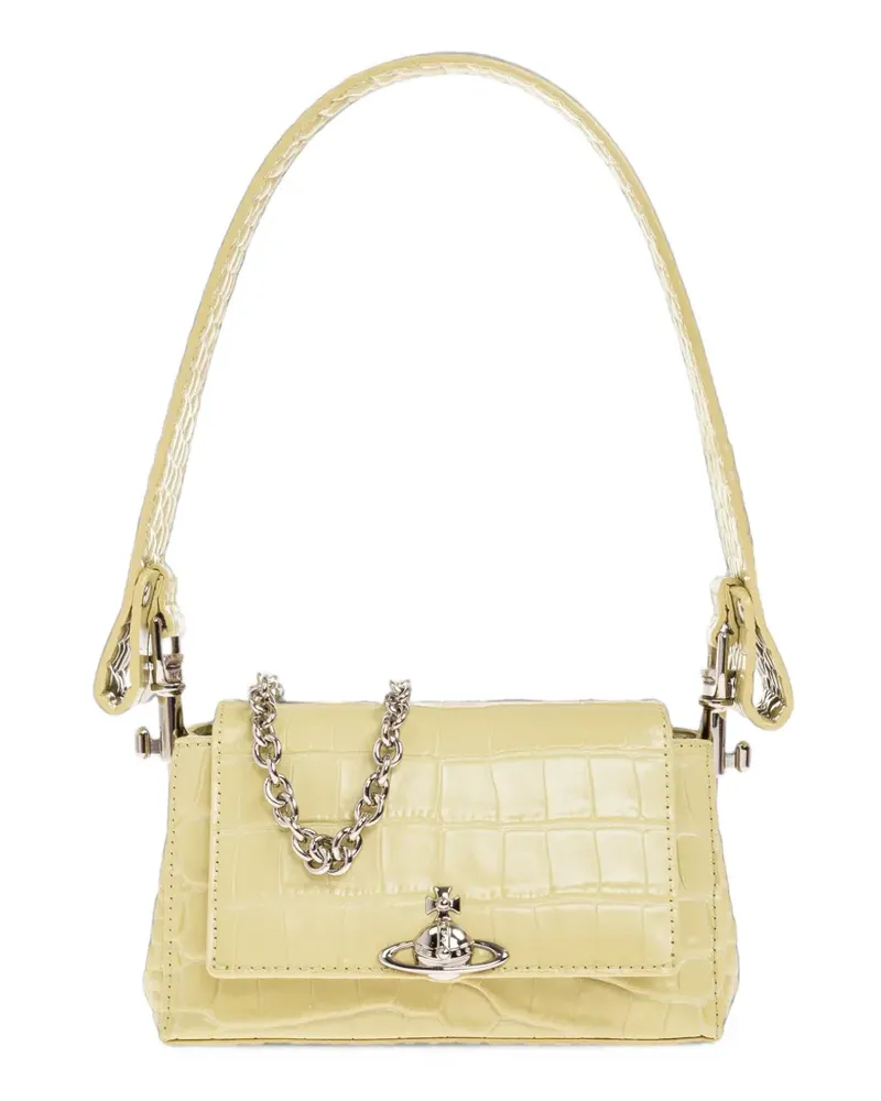 Vivienne Westwood Kleine Hazel Schultertasche mit Kroko-Effekt - Gelb Gelb