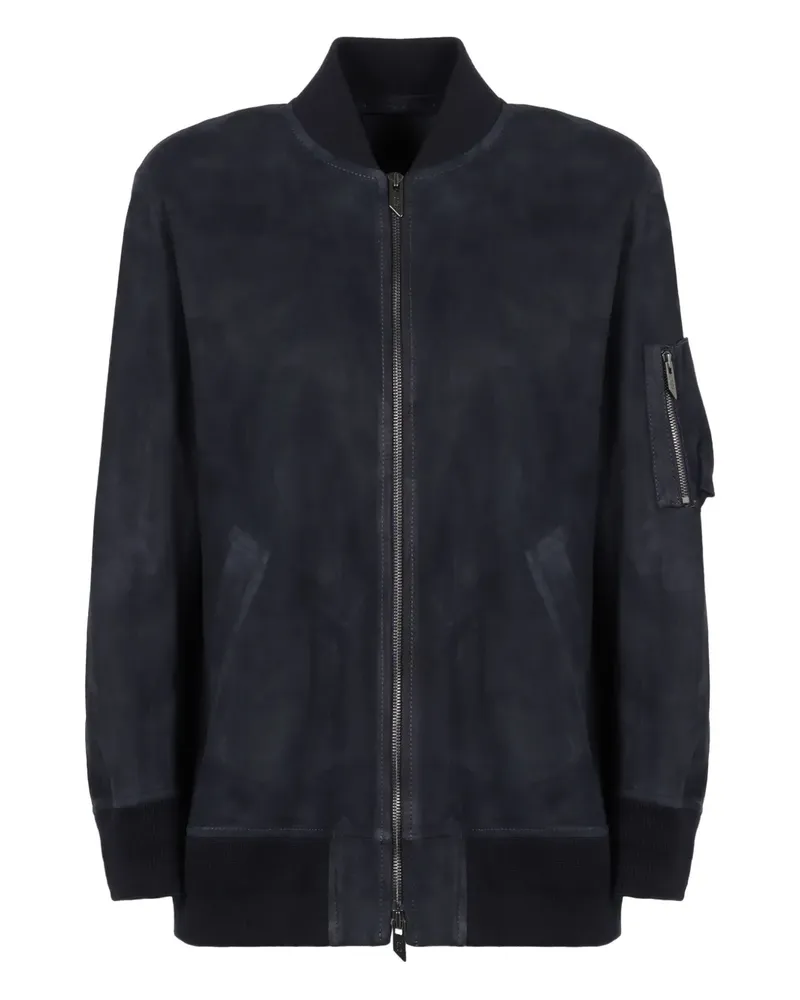 Salvatore Santoro Bomberjacke aus Leder - Blau Blau