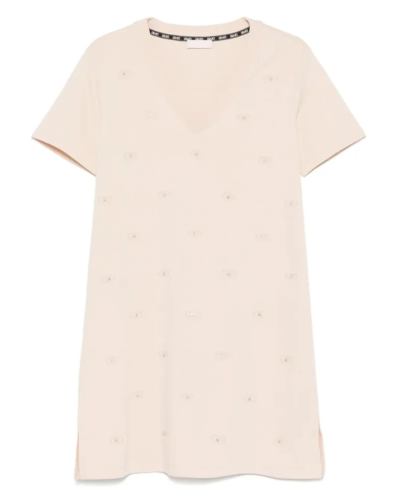 Liu Jo Kleid mit Logo-Stickerei - Nude Nude