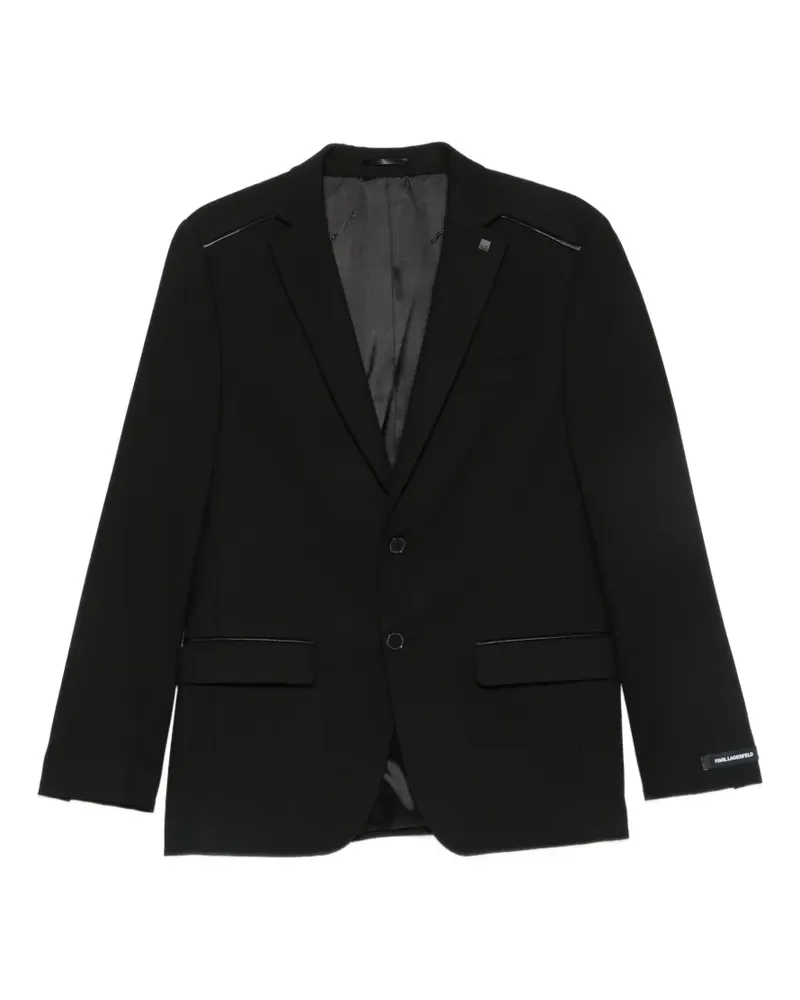 Karl Lagerfeld Tale contrast-trim single-breasted blazer - Schwarz Schwarz