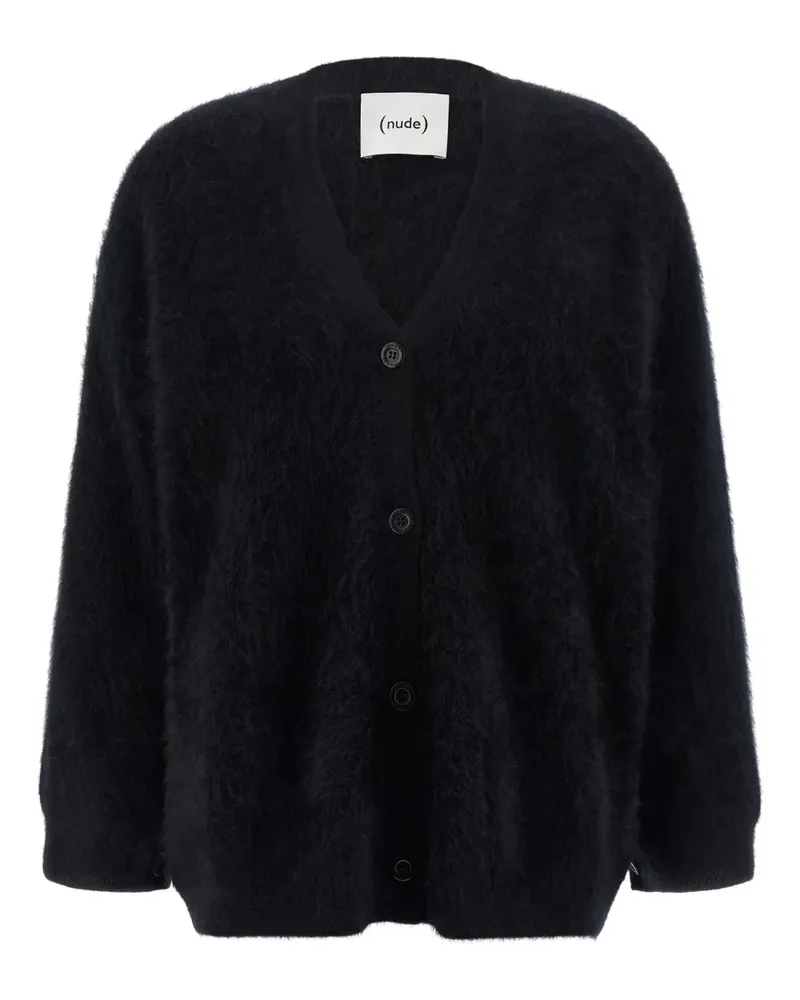 NUDE Cardigan mit V-Ausschnitt - Schwarz Schwarz