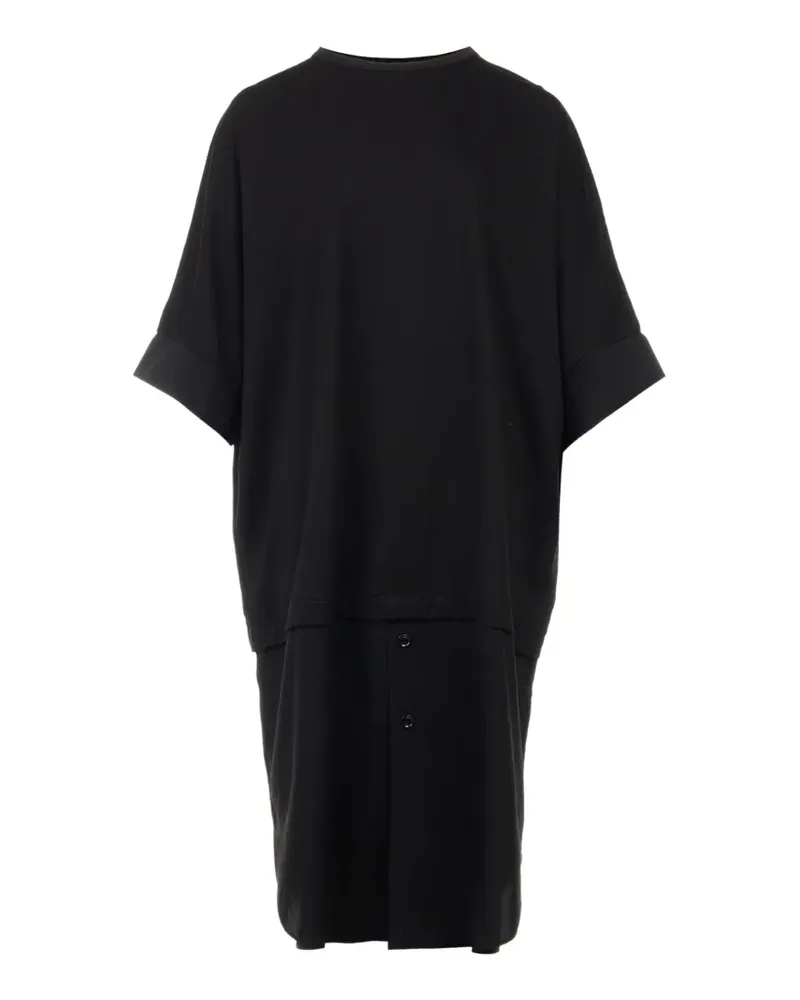 Yohji Yamamoto crew-neck midi dress - Schwarz Schwarz