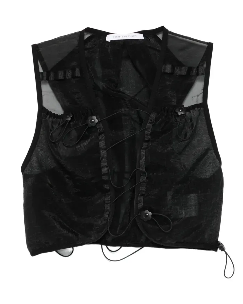 Cecilie Bahnsen drawstring-fastening vest - Schwarz Schwarz