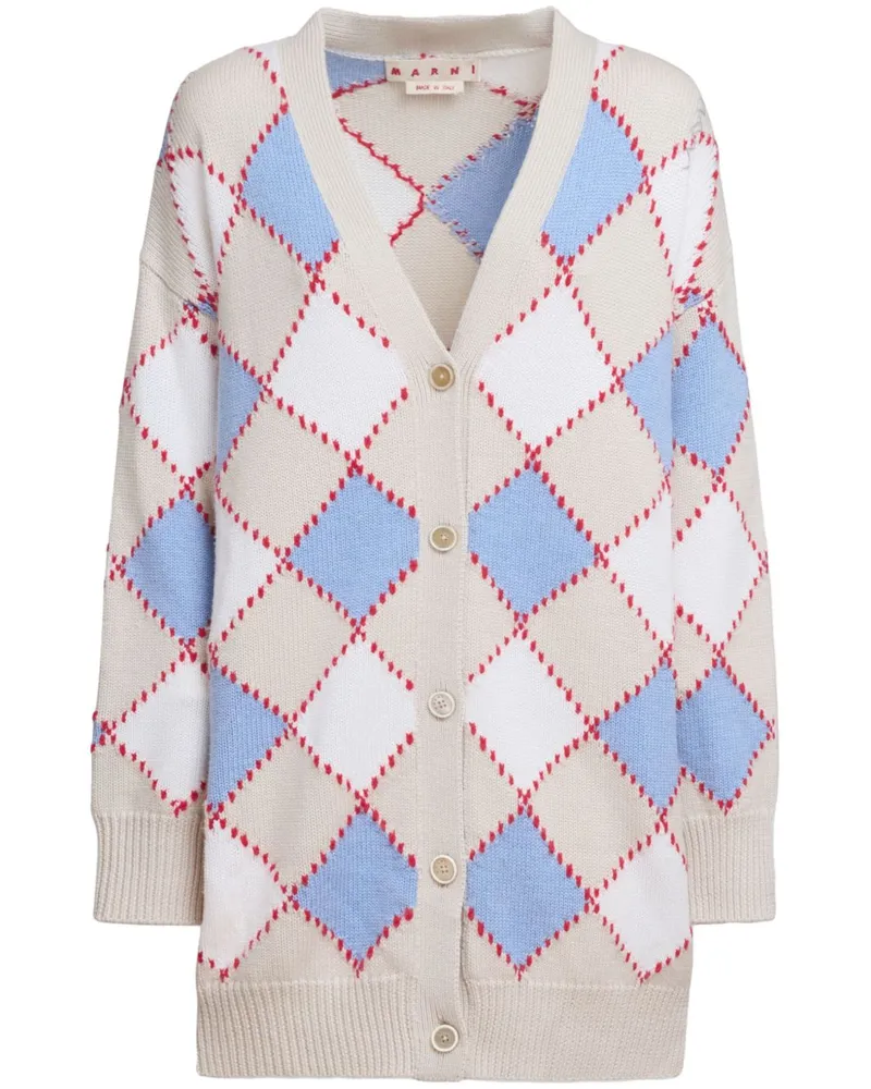 Marni Cardigan mit Rautenmuster - Nude Nude