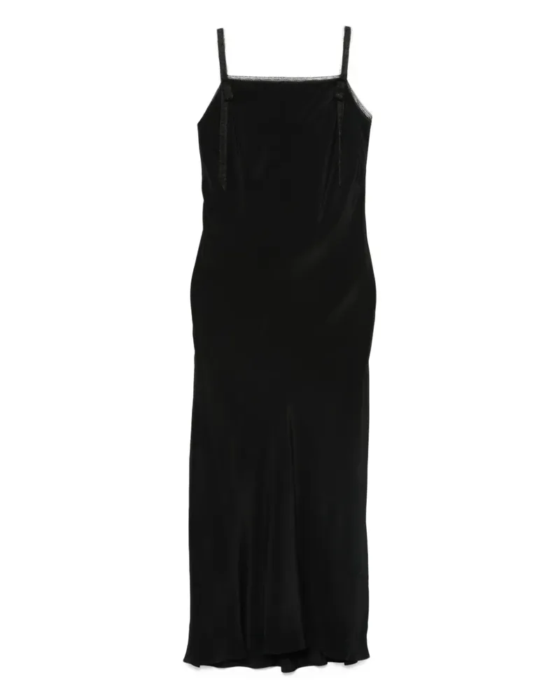 Rochas Camisole-Kleid mit Schleifenbesatz - Schwarz Schwarz