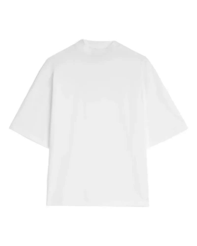 Jil Sander Kastiges T-Shirt mit Stehkragen - Weiß Weiß