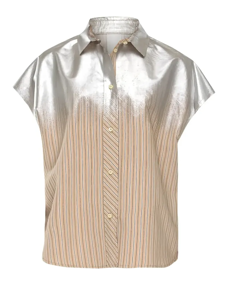 8PM Gestreiftes Patina Hemd im Metallic-Look - Nude Nude
