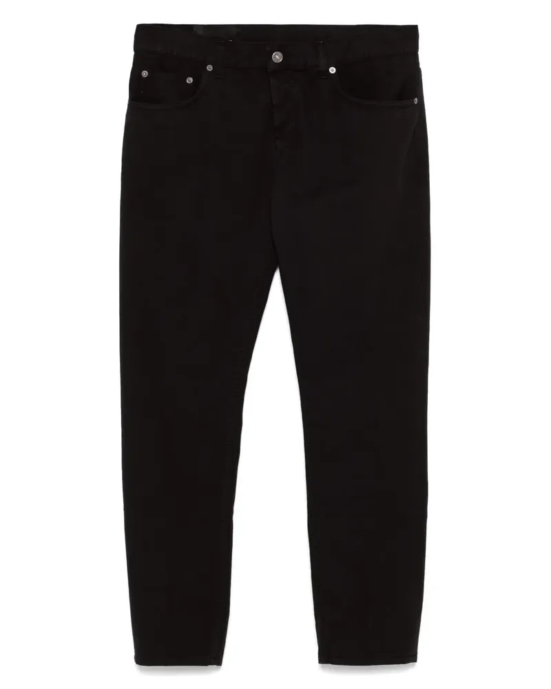 Dondup Hose mit Logo-Print - Schwarz Schwarz