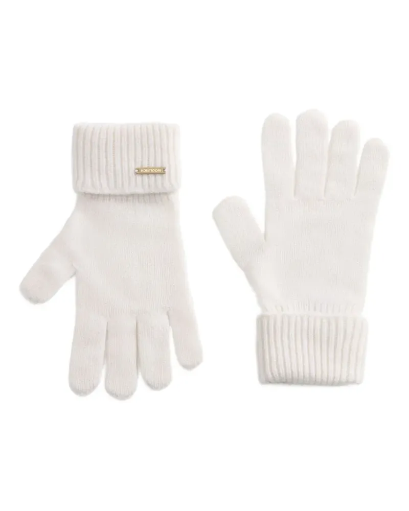 Woolrich ribbed-cuff cashmere gloves - Weiß Weiß