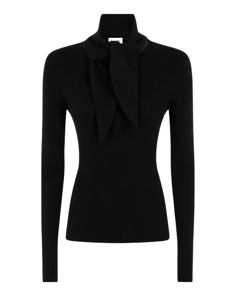 P.A.R.O.S.H. P.A.R.O H. Gerippter Pullover mit Schleifenverschluss - Schwarz Schwarz