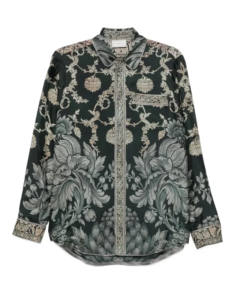 Pierre-Louis Mascia floral-print silk shirt - Schwarz Schwarz